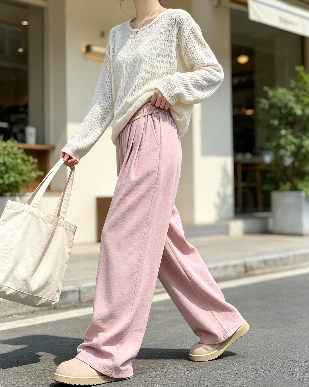 Women Casual Draped Wide Leg Trousers